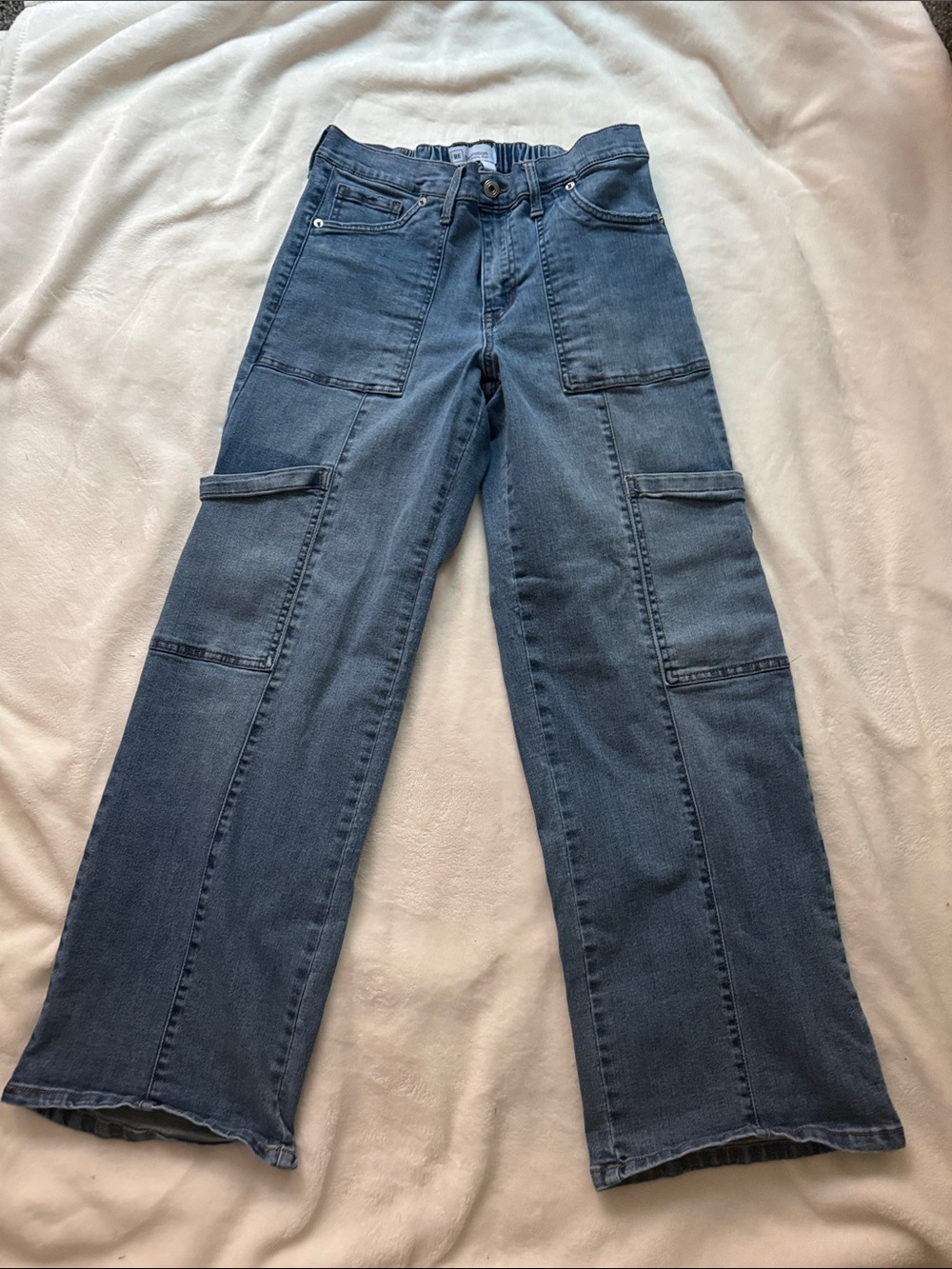 PINK Victoria's Secret women’s Relaxed Blue Cargo Jeans
